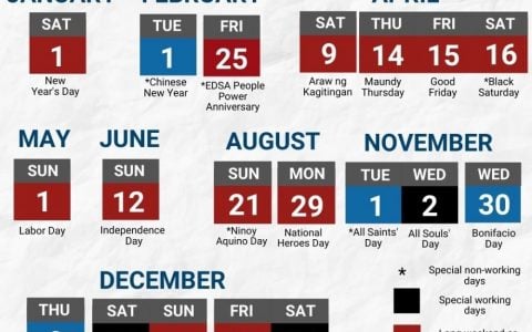 2022年菲律宾公共假期 Holidays in Philippines in 2022（法定假期及特别假期（附薪资算法））