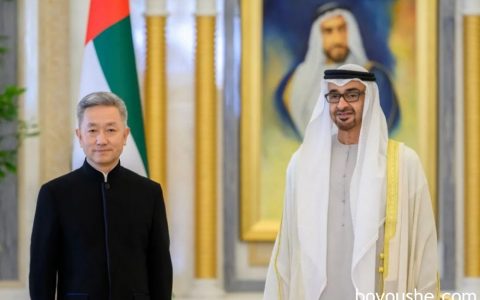 中国驻阿联酋大使张益明向穆罕默德总统递交国书